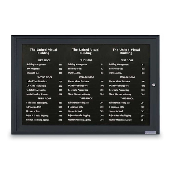 United Visual Products Outdoor Enclosed Combo Board, 72"x36", Satin Frame/White Porc & Buff UVCB7236OD-WHTPORC-BUFF - main